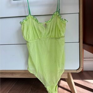 Lime green sheer bodysuit- Parade, small